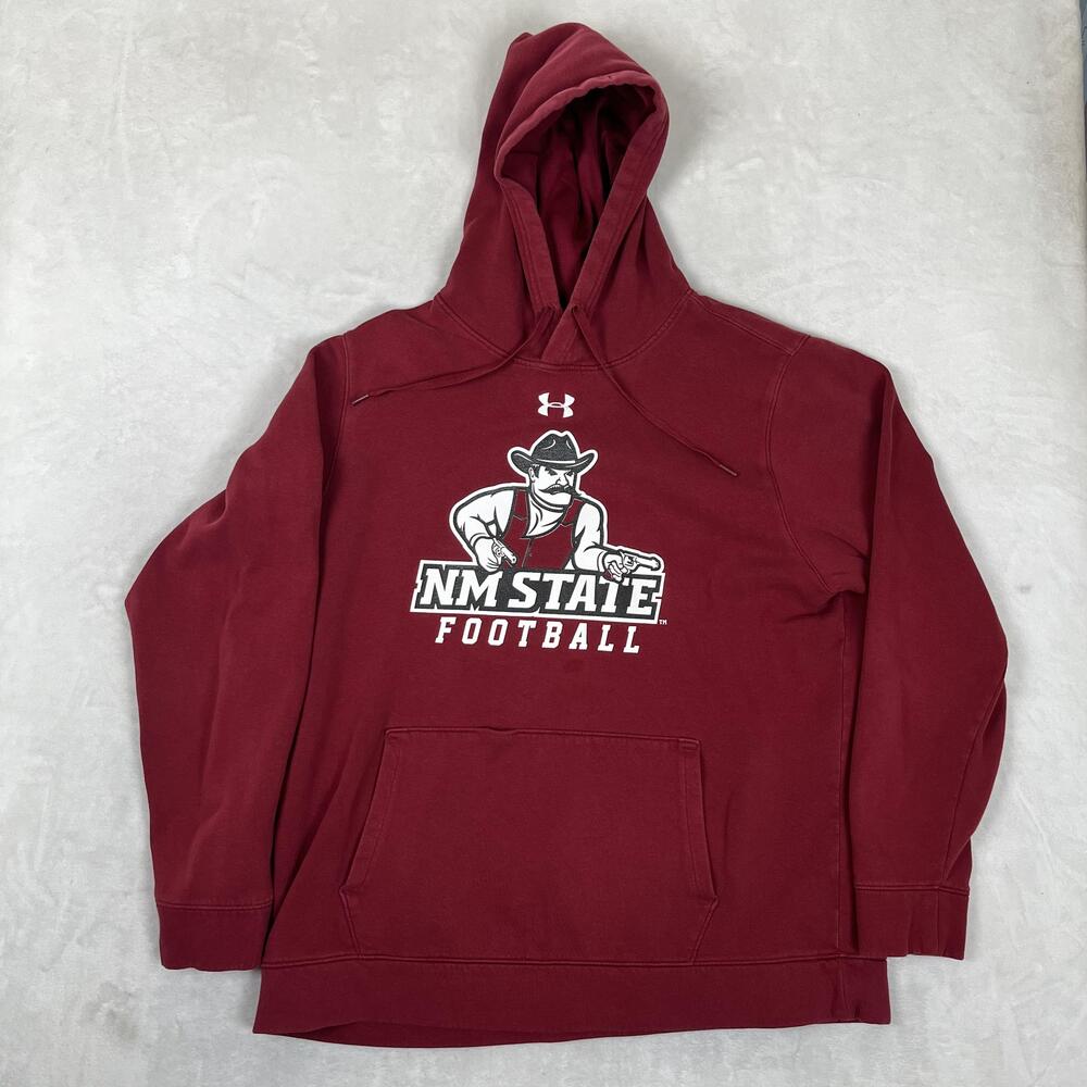 New Mexico State Aggies Hoodie Sweatshirt Mens 2XL RedUnder Armour